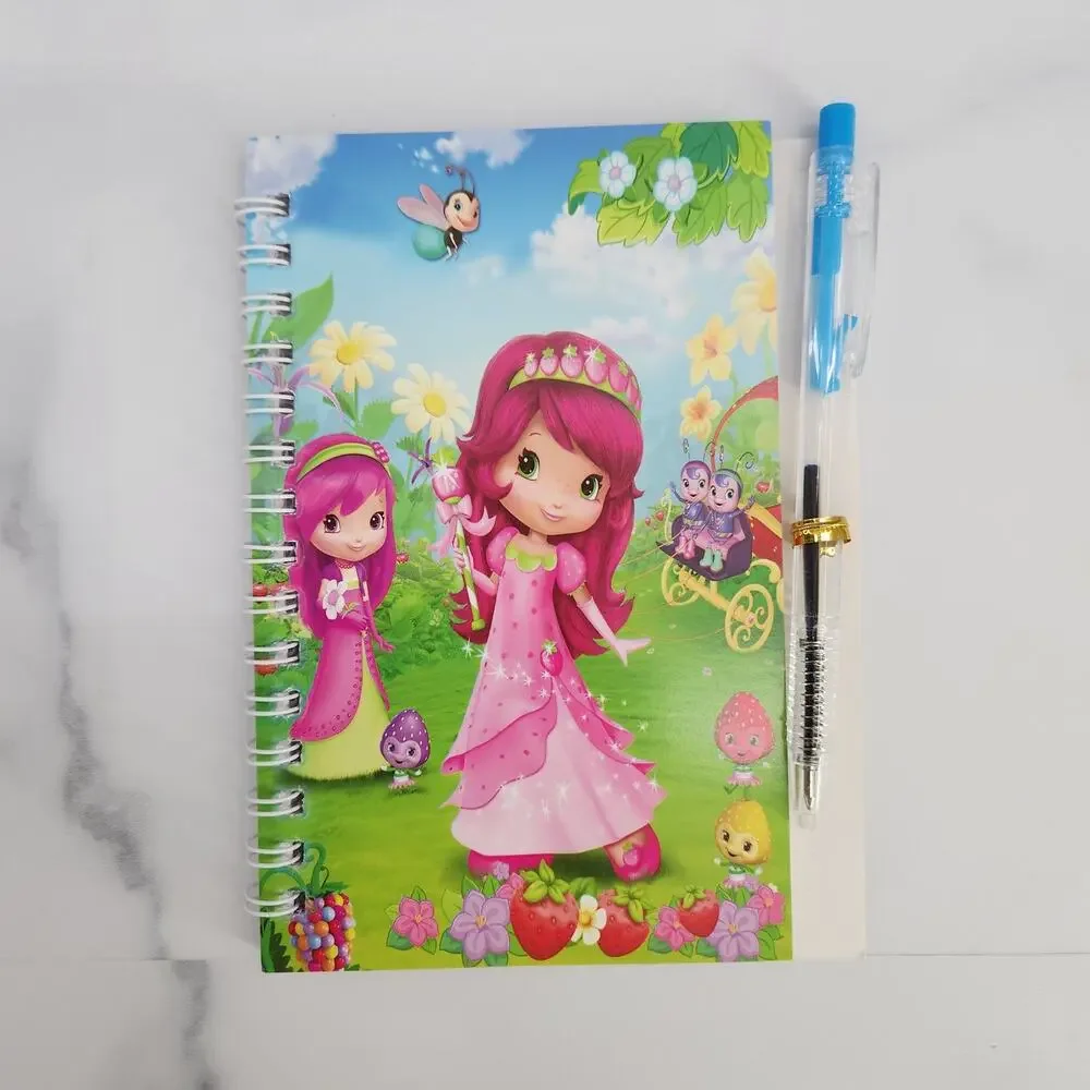 2 Spiral Pocket Notebook/Pen Strawberry Shortcake Princess 4x5.5